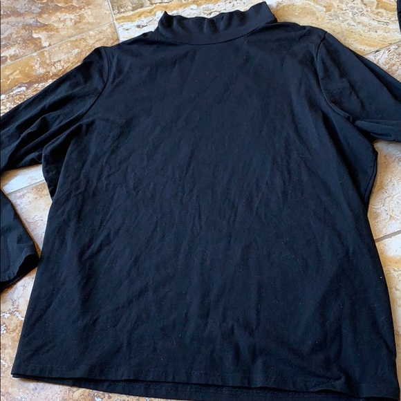 Talbots mock turtleneck stretchy all black VGUC - Picture 3 of 6